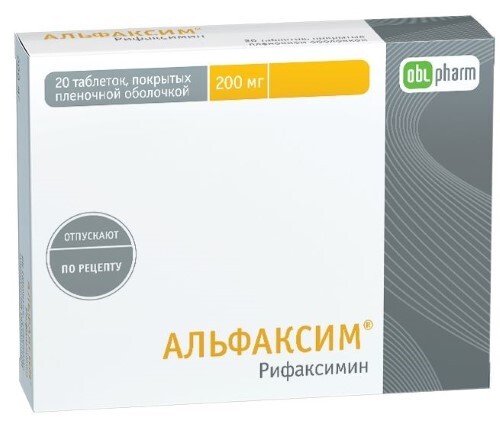 Купить Альфаксим 200 мг 20 шт. блистер таблетки, покрытые пленочной оболочкой цена