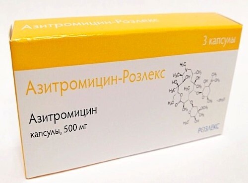 Азитромицин-розлекс 500 мг 3 шт. капсулы блистер