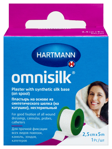 Пластырь omnisilk на основе из синтетического шелка (на катушке) н/стер 2,5 смх5 м