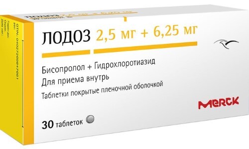Купить Лодоз 2,5 мг + 6,25 мг 30 шт. таблетки, покрытые пленочной оболочкой цена