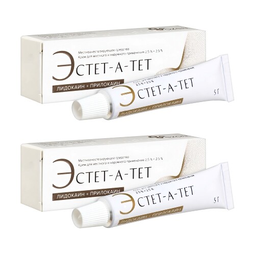 Набор со скидкой за 2 упаковки Эстет-а-тет 2,5%+2,5% крем для местного и наружного применения 5 гр