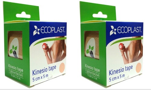 Набор ECOPLAST КИНЕЗИО ТЕЙП 5СМХ5М БЕЖЕВЫЙ + ECOPLAST КИНЕЗИО ТЕЙП 5СМХ5М БЕЖЕВЫЙ со скидкой