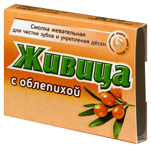 Живица смолка жевательная из смолы лиственницы 5 шт./с облепихой/