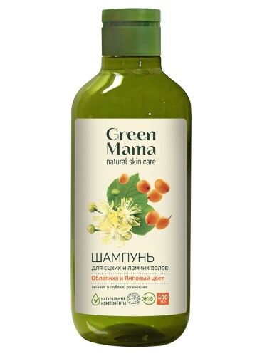 Купить Green mama формула тайги шампунь для сухих и ломких волос облепиха и липовый цвет 400 мл цена