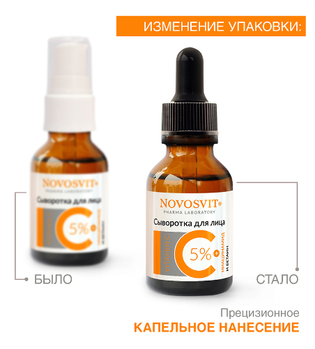 Novosvit сыворотка для лица с витамином с 5% 25 мл