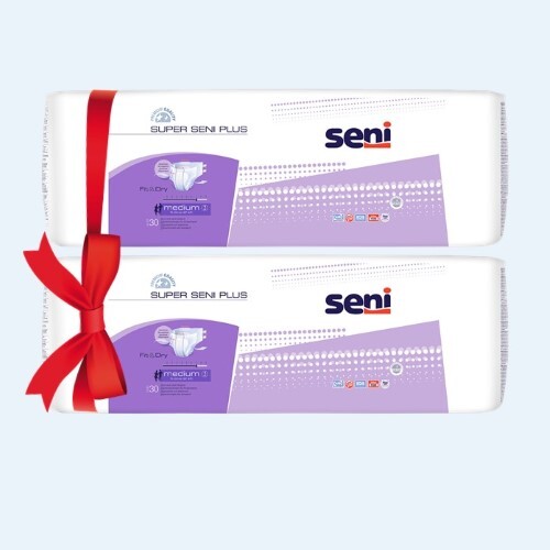 Купить Seni super plus подгузники для взрослых размер medium обхват талии 75-110 30 шт. цена