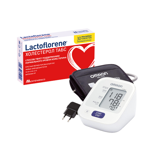 Набор Lactoflorene Холестерол ТАБС + Тонометр omron m2 basic автомат/hem-7121-alru