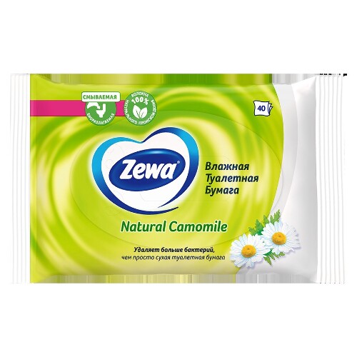 Купить Zewa natural camomile влажная туалетная бумага 40 шт. цена