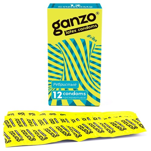 Презервативы ganzo ribs 12 шт.