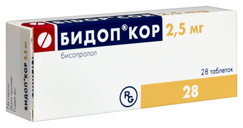 Бидоп кор 2,5 мг 28 шт. таблетки