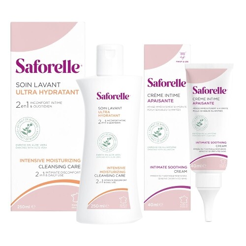 Набор Сафорель гель д/интимной гигиены ИНТЕНСИВНОЕ УВЛАЖНЕНИЕ 250мл + Сафорель крем-эмолент УВЛАЖНЯЮЩИЙ 40мл