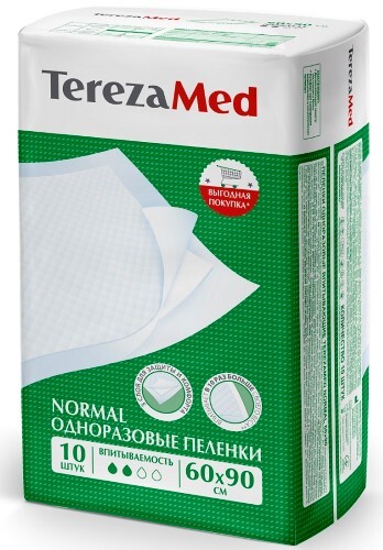 Купить Terezamed пеленки одноразовые впитывающие normal 60х90 см 10 шт. цена