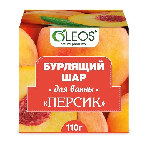 Купить Oleos шар бурлящий для ванн персик 110 гр цена