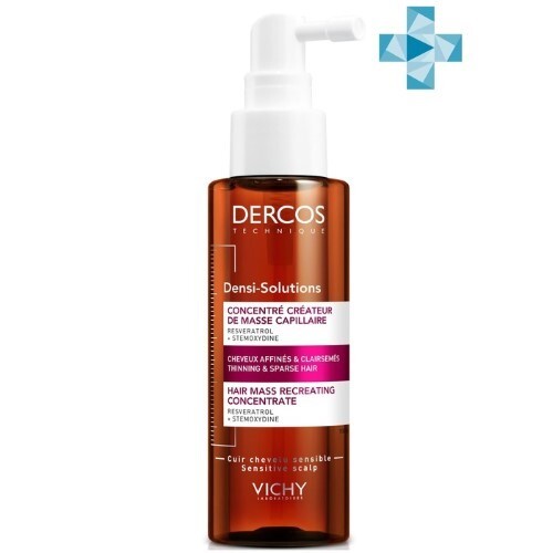 Купить Vichy Dercos Densi-Solutions Сыворотка для роста, объема и густоты волос со стемоксидином, ресвератролом и рамнозой, 100 мл цена