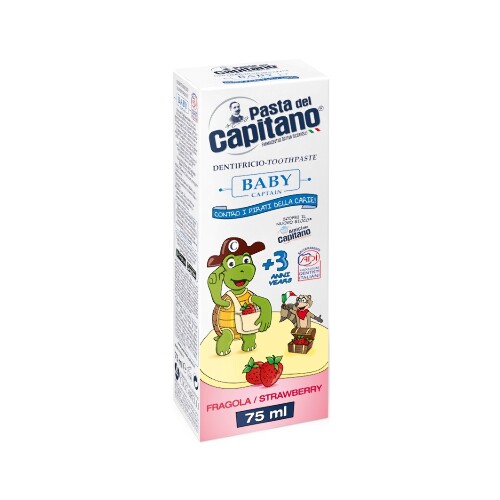Pasta del capitano зубная паста детская baby strawberry 3+/клубничная 75 мл