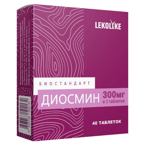 Купить Lekolike биостандарт диосмин 40 шт. таблетки массой 550 мг цена