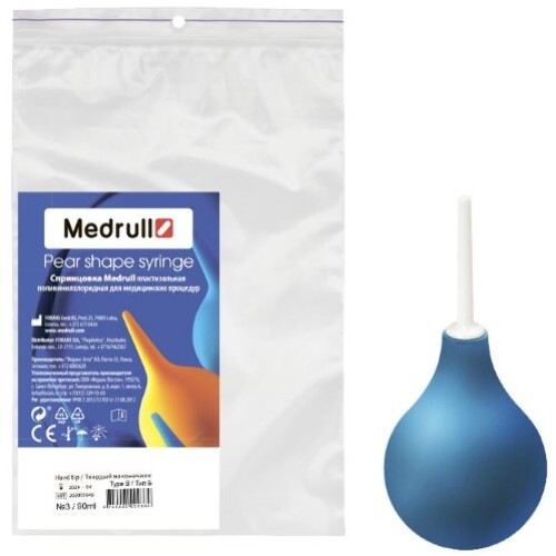 Купить Спринцовка medrull пластизольная поливинилхлоридная с твердым наконечником б-3 90 мл в индивидуальной упаковке цена