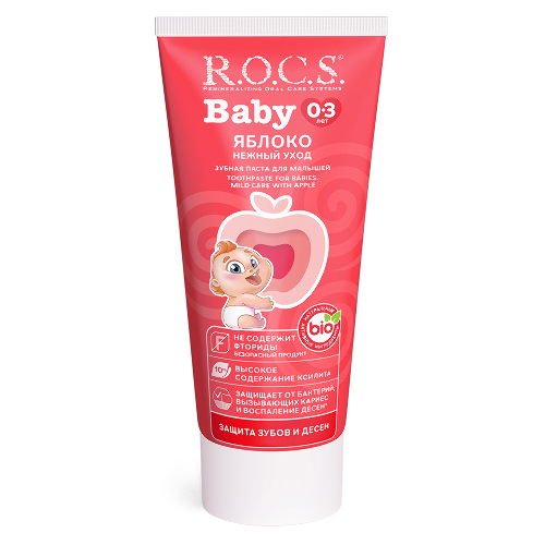 Rocs зубная паста baby яблоко 45 гр