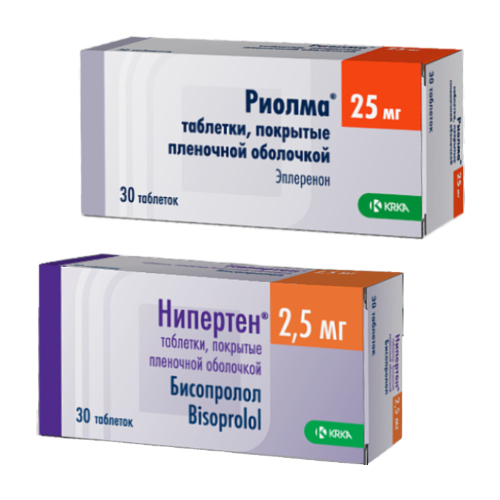 Набор Риолма 25 мг №30 + Нипертен 2.5 мг №30