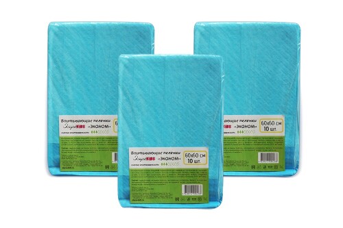 Набор из 3-х уп. Пелёнки впитывающие ЭлараKIDS "ЭКОНОМ" 60*60, 10 шт.