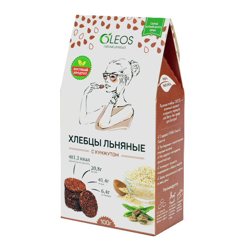 Купить Oleos хлебцы льняные с кунжутом 100 гр цена