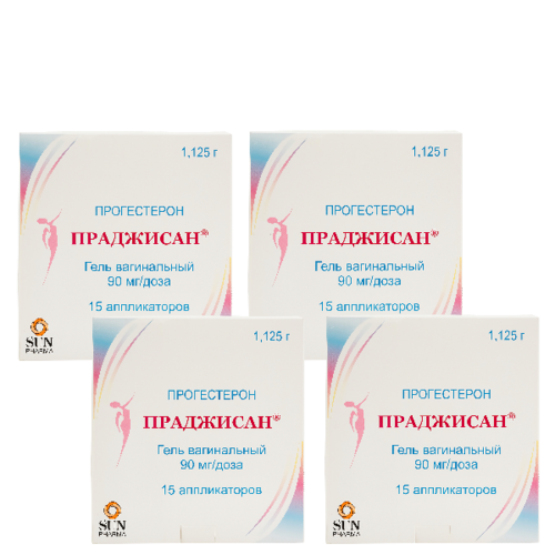 Набор из 4 уп Праджисан гель вагинальный 90 мг/доза 1125 гр 15 шт. апликатор