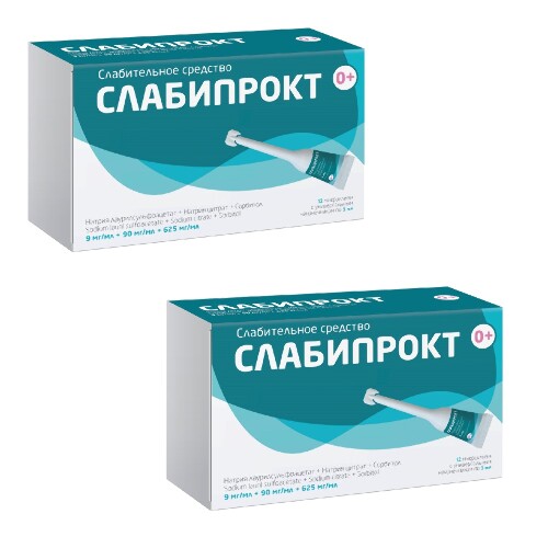 Набор при запоре 2 упаковки Слабипрокт 12 шт.