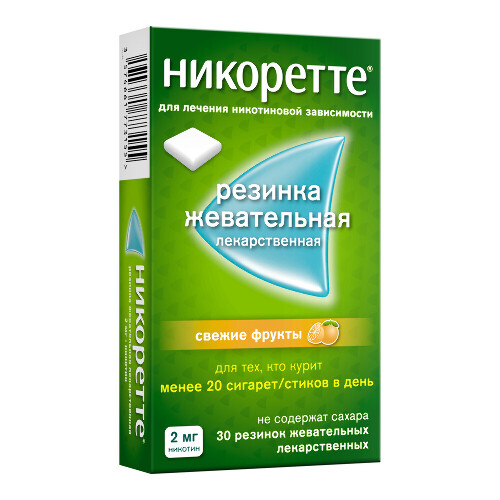 НИКОРЕТТЕ РЕЗИНКА ЖЕВАТЕЛЬНАЯ