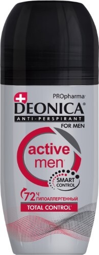 Deonica for men антиперспирант active men 50 мл/ролик