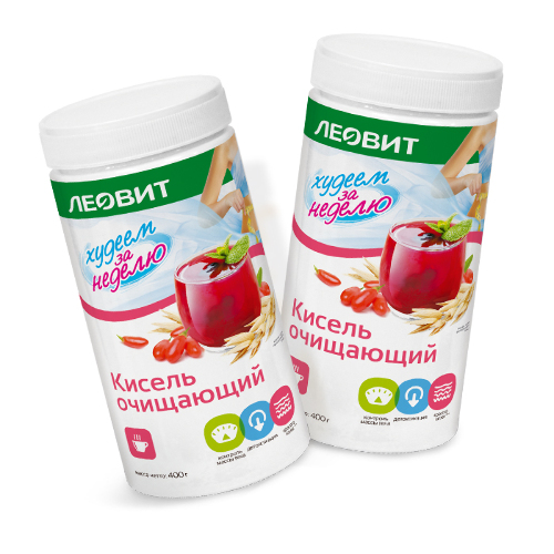 Набор ЛЕОВИТ КИСЕЛЬ ДИЕТИЧ ОЧИЩАЮЩИЙ 400,0 БАНКА- 2 упаковки со скидкой