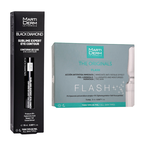 Набор MartiDerm: Крем для глаз + Ампулы с эффектом Золушки