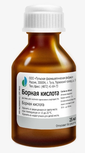 Борная кислота 3% раствор для местного применения спиртовой 25 мл флакон