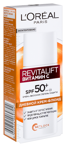 Loreal paris revitalift витамин с крем-флюид дневной для лица spf50 50 мл