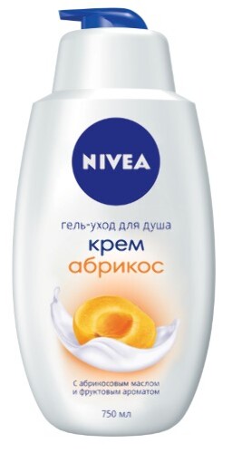 Nivea гель-уход для душа крем и абрикос 750 мл