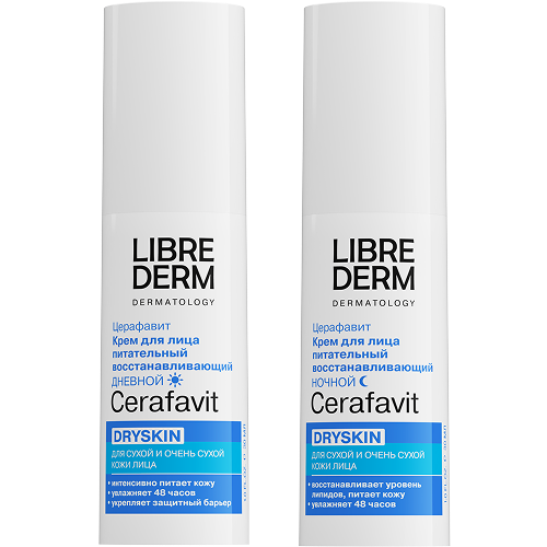 Набор ЛИБРИДЕРМ ЦЕРАФАВИТ: крем для лица дневной + ночной
