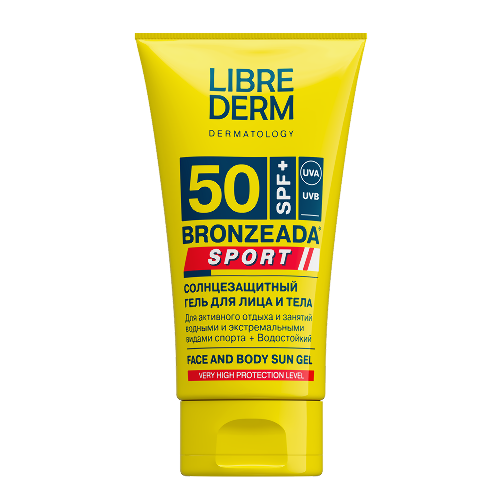 Librederm bronzeada гель солнцезащитный для лица и тела sport spf 50 150 мл