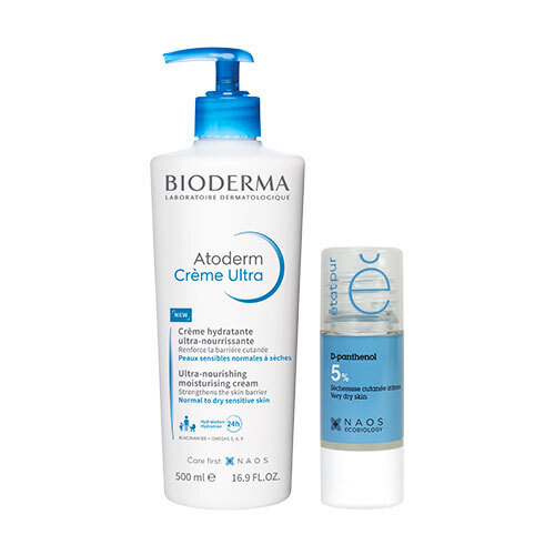 Набор Bioderma Atoderm Крем Ультра 500 мл + Etat Pur Сыворотка с D-Пантенолом 5% 15 мл