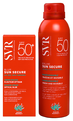Svr sun secure набор/крем-мусс с эффектом фотошопа spf50+ 50 мл+спрей-вуаль безопасное солнце spf50 200 мл/
