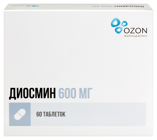Диосмин 600 мг 60 шт. таблетки, покрытые пленочной оболочкой