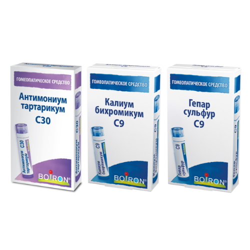 Набор гомеопатический "Протокол при влажном кашле с трудным отхождением мокроты"