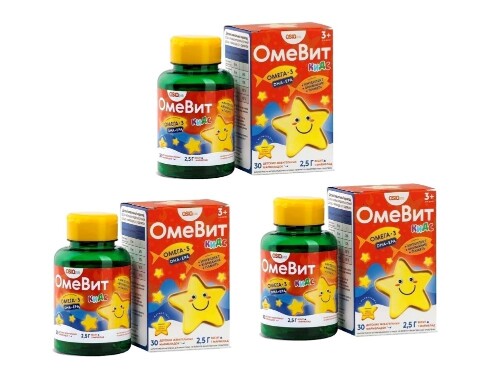 Набор 3 по цене 2 ОМЕВИТ КИДС детский жевательный мармелад