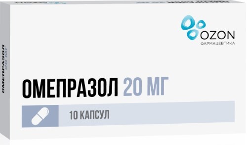 Купить ОМЕПРАЗОЛ 0,02 N10 КАПС/КИШЕЧНОРАСТВОРИМЫЕ/ОЗОН цена