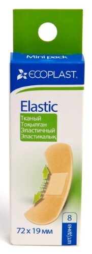 Купить Ecoplast пластырь медицинский тканый (набор) elastic 72х19 мм 8 шт. цена