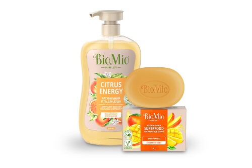 Набор BIOMIO BIO SHOWER GEL ГЕЛЬ ДЛЯ ДУША АПЕЛЬСИН+МЫЛО - цена 360 руб ...