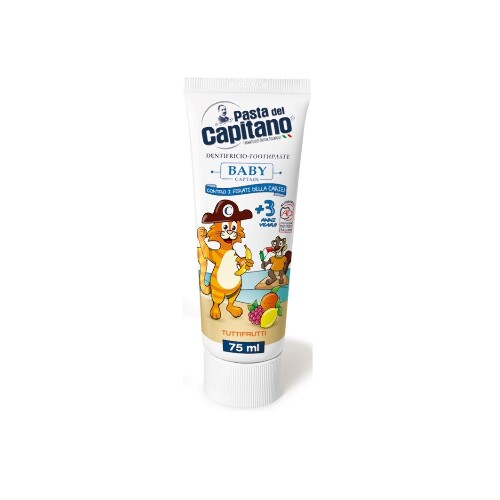 Pasta del capitano зубная паста детская baby tuttifrutti 3+/фруктовая 75 мл