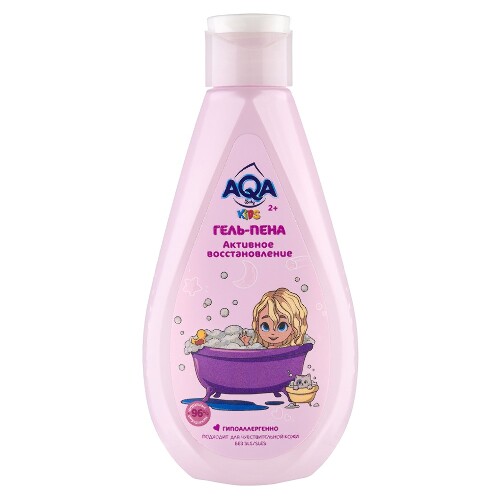 Aqa baby kids гель-пена для купания девочек активное восстановление 250 мл