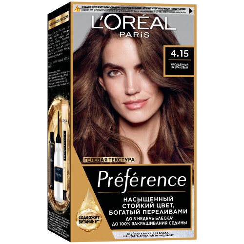 Купить Loreal paris preference краска стойкая для волос в наборе оттенок 4.15/каракас/ цена