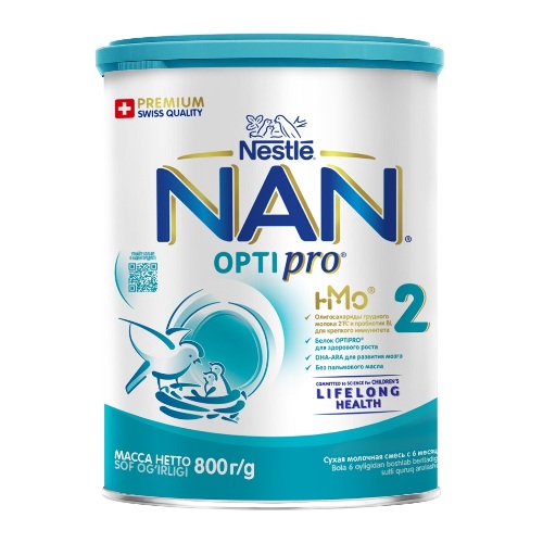Nan 2 optipro смесь сухая для детей с 6 мес 800 гр