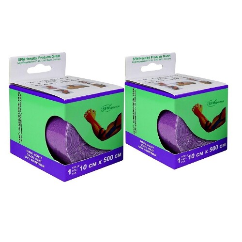 Набор Лента кинезиологическая SFM-Plaster на хлопк основе 10х500см №1/фиолетовый из 2-х шт по специальной цене