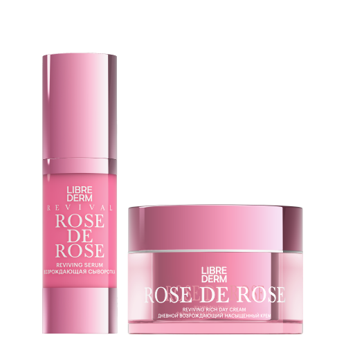 Набор ЛИБРИДЕРМ ROSE DE ROSE: крем для лица дневной 50мл + сыворотка возрождающая 30мл